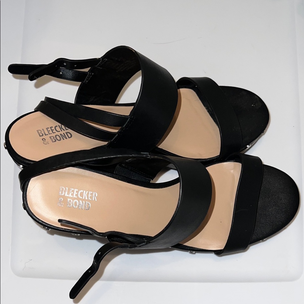 Bleecker & Bond Black Women's Wedge Sandals